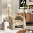 Avalon - Genuine Sheepskin Fur Split Barrel Back Accent Chair - Natural Blonde - Furniture Home Direct
