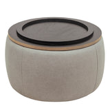 Round Storage Coffee Table - Grey - Furniture Home Direct