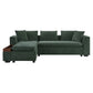 Modern L Shaped Sectional Sofa With Chenille Upholstery And Wooden Storage - Furniture Home Direct