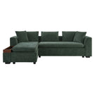Modern L Shaped Sectional Sofa With Chenille Upholstery And Wooden Storage - Furniture Home Direct