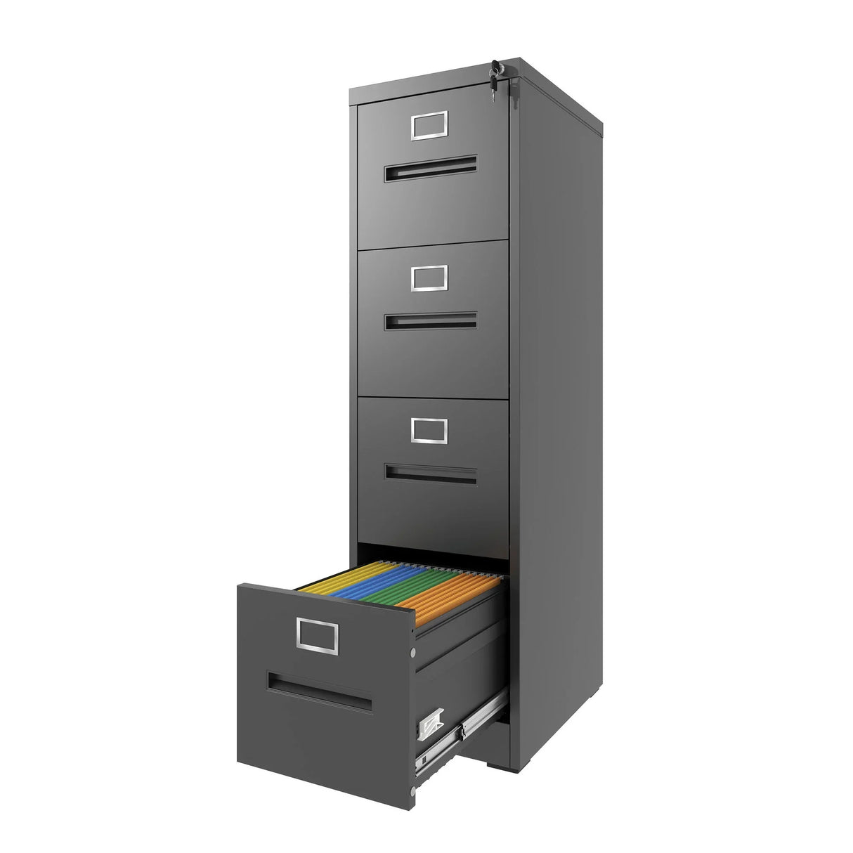 Premium Drawer File Cabinet With Lock, Metal Vertical Design, A4 Legal / Letter Size - Furniture Home Direct