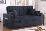Cody II - 69.5"W Woven Fabric Convertible Sleeper Loveseat with Cup Holder - Furniture Home Direct