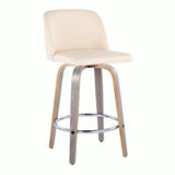 Toriano - Contemporary Fixed Height Counter Stool With Swivel & Round Footrest Modern Design (Set of 2) - Furniture Home Direct