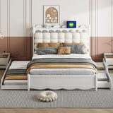 Storage Platform Bed, With 2 Big Drawers, Trundle, One Set Of Sockets & USB Ports - Furniture Home Direct