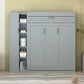 Murphy Wall Bed With Shelves, Wardrobe And LED Lights - Furniture Home Direct