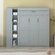 Murphy Wall Bed With Shelves, Wardrobe And LED Lights - Furniture Home Direct