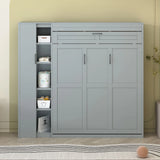 Murphy Wall Bed With Shelves, Wardrobe And LED Lights - Furniture Home Direct
