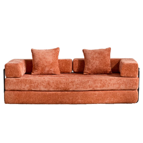 Convertible Floor Sofa Bed With Pillow Back Support Armrest - Furniture Home Direct