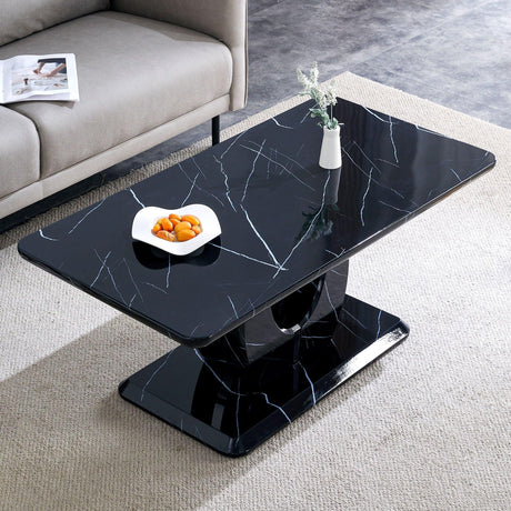 Modern Minimalist Pattern Sticker Rectangular Coffee Table With Elegant Design And Moderate Size - Furniture Home Direct