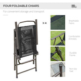 Outsunny - Patio Dining Set With Table Umbrella, Folding Chairs And Dining Table, Outdoor Patio Furniture Set - Furniture Home Direct