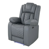Raize - Power Recliner With LED Functionality - Gray - Furniture Home Direct