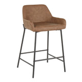 Daniella - Industrial Fixed Height Counter Stool (Set of 2) - Furniture Home Direct