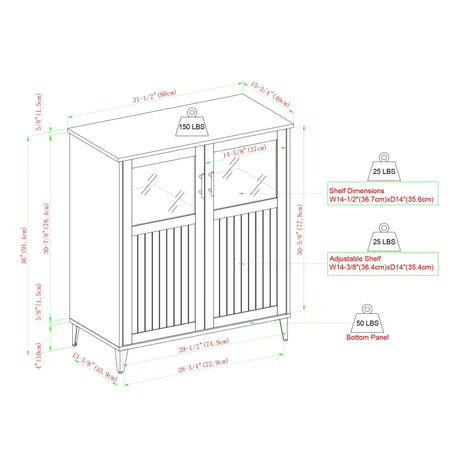 Modern Grooved Door Accent Cabinet - Furniture Home Direct
