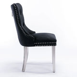 Nikki - Modern, High-End Tufted Solid Wood Contemporary Velvet Upholstered Dining Chair With Chrome Stainless Steel Plating Legs, Nailhead Trim (Set of 2) - Furniture Home Direct