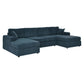 3 Piece Corduroy Double Chaise Sectional Sofa - Furniture Home Direct
