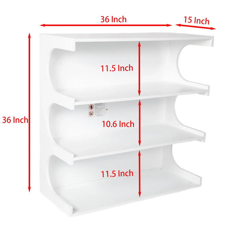 Multifunctional 4 Tier Book Shelf & Coffee Table For Living Room Bedroom Dining Room Study Entryway, Creative Furniture Floor Bookshelf, Minimalist Organizer Storage Shelves - White - Furniture Home Direct