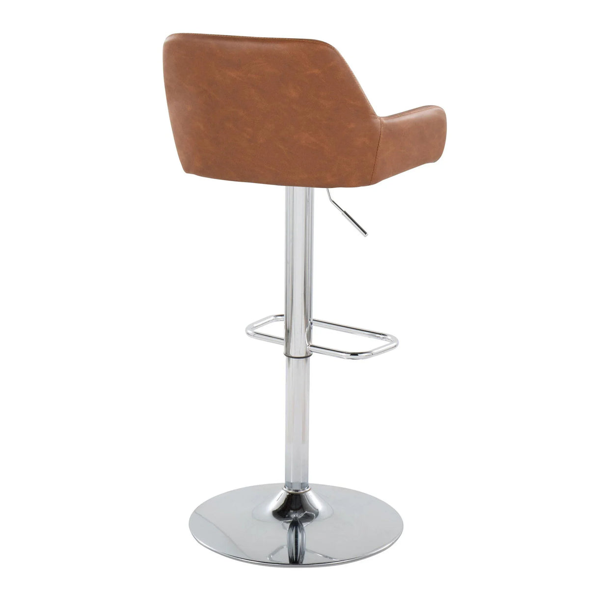 Daniella - Contemporary Adjustable Barstool With Swivel With Rounded Rectangle Footrest (Set of 2) - Furniture Home Direct