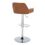 Daniella - Contemporary Adjustable Barstool With Swivel With Rounded Rectangle Footrest (Set of 2) - Furniture Home Direct