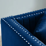 Contemporary Vertical Channel Tufted Sofa Modern Upholstered Couch For Living Room With 2 Pillows - Furniture Home Direct