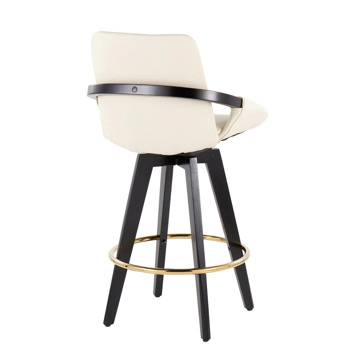 Cosmo - Contemporary Fixed Height Counter Stool With Swivel With Round Footrest (Set of 2) - Furniture Home Direct