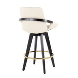 Cosmo - Contemporary Fixed Height Counter Stool With Swivel With Round Footrest (Set of 2) - Furniture Home Direct