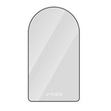 Modern Arched LED Bathroom Mirror With Time And Temperature Display, Anti Fog, Dimmable Light - Black
