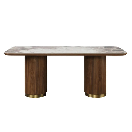 Willene - Ceramic Top Dining Table - Walnut - Furniture Home Direct