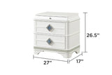 Queen Bedroom Set Modern LED Bed Dresser Nightstand White - Furniture Home Direct