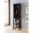 Wooden Wine Bottle Rack Metal Wine Glass Rack Four Shelves - Red Cocoa / Espresso - Furniture Home Direct