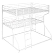 Full Long Over Twin Long Over Queen Size Triple Bunk Bed With Long And Short Ladder - White - Furniture Home Direct