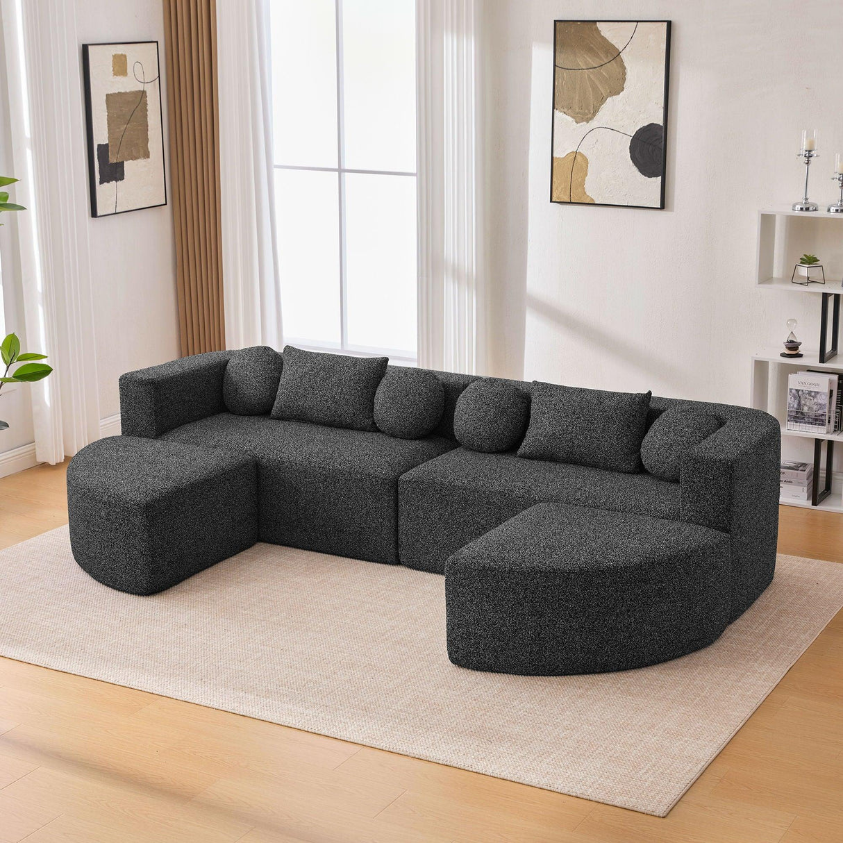 Boneless - Couch Modular Sectional Sofa With Deep Seating And Curved Design - Furniture Home Direct