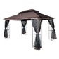 Patio Gazebo Tent With Ventilated Double Roof And Mosquito Net For Backyard Or Garden - Furniture Home Direct