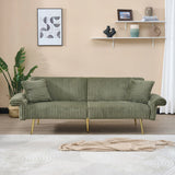 Luxury Corduroy Foldable Double Sofa Bed With Folding Armrests - Furniture Home Direct