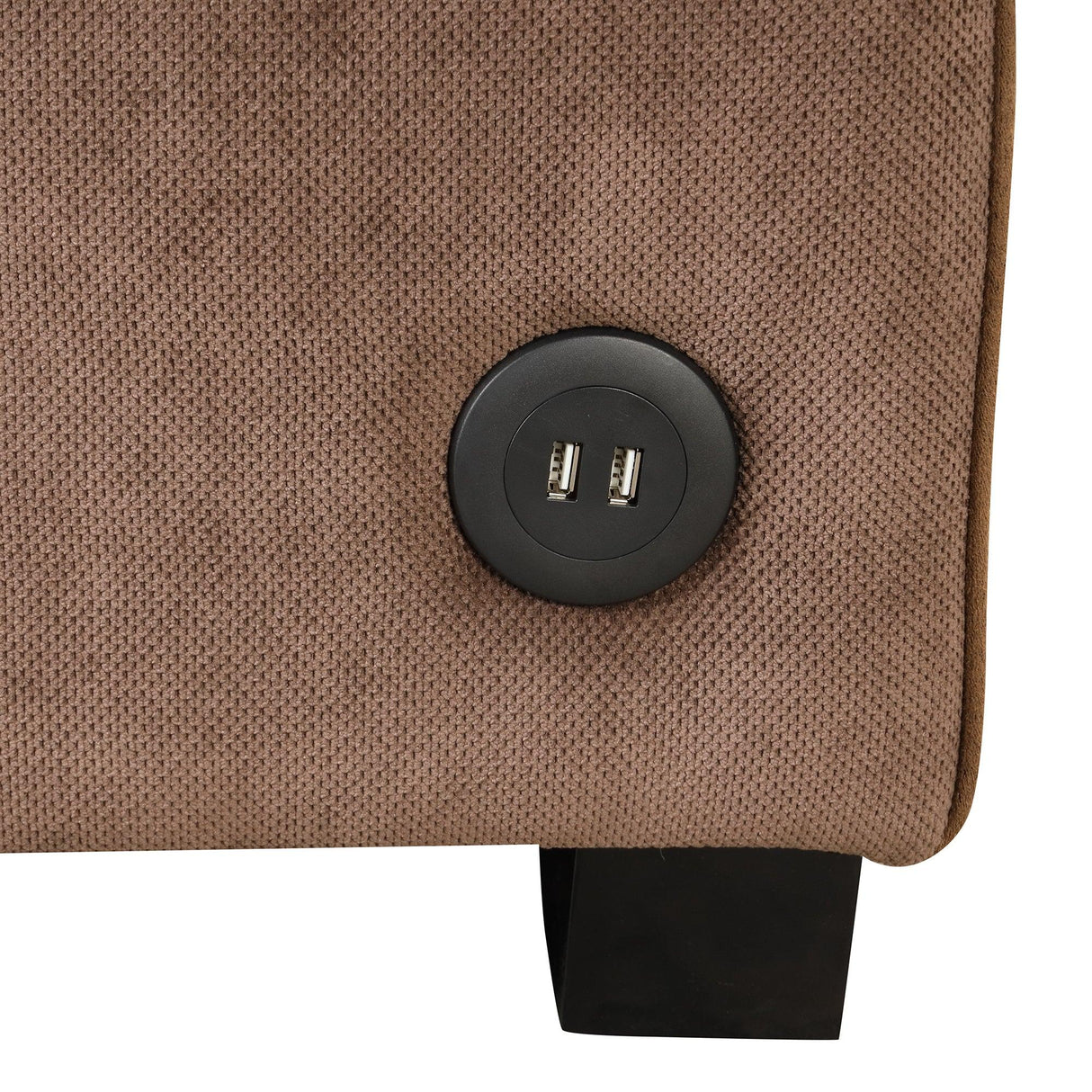 66.5" Upholstered Loveseat With Pull Out Bed, Two Throw Pillows, Dual USB Charging Port and Adjustable Backrest - Brown - Furniture Home Direct