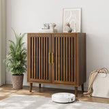 Grille Striped Sideboard Buffet Cabinet With Storage - Furniture Home Direct