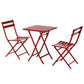 3 Piece Patio Bistro Set Of Foldable Square Table And Chairs - Furniture Home Direct