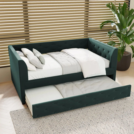 Upholstered Tufted Daybed With Trundle - Furniture Home Direct