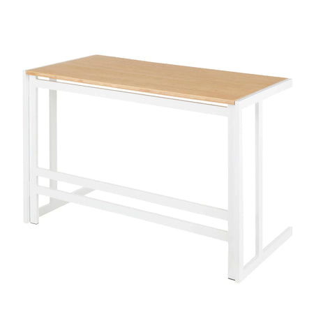 Roman - Industrial Office Desk - White / Natural - Furniture Home Direct