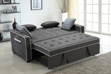 Austin - Modern Sleeper Sofa With 2 USB Charging Ports And 4 Accent Pillows - Gray - Furniture Home Direct