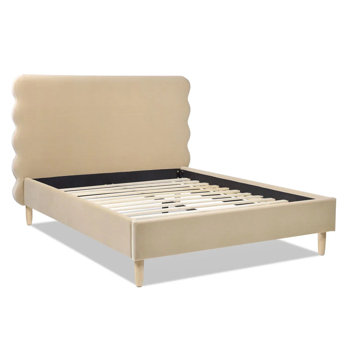 Stockholm - Modern Wavy Headboard Platform Bed - Furniture Home Direct