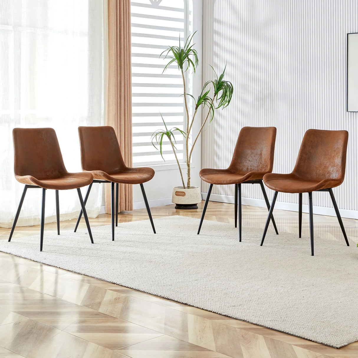 Modern Medieval Style Restaurant Cushioned Chairs With Suede Backrests - Furniture Home Direct