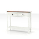 Farmhouse Style Console Table With 2 Drawers And Bottom Storage Shelf - Furniture Home Direct