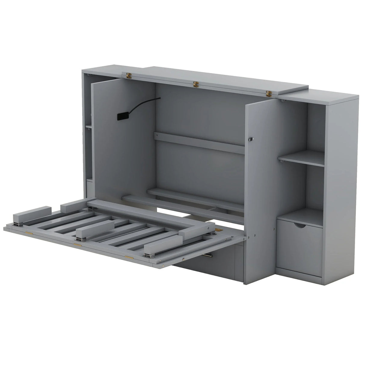 Murphy Bed With Shelves, Drawers And USB Ports - Furniture Home Direct