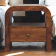 Darcy - Nightstand With Drawer And Open Shelf - Brown - Furniture Home Direct
