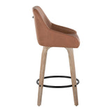 Hannah - Transitional Fixed Height Counter Stool With Swivel With Round Footrest (Set of 2) - Furniture Home Direct