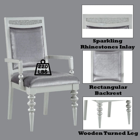 Maverick - Arm Chair (Set of 2) - Silver - Furniture Home Direct