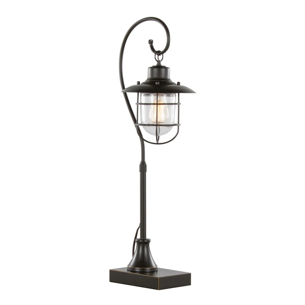 Landen - Contemporary Task Lamp (Set of 2) - Oil Rubbed Bronze / Clear - Furniture Home Direct