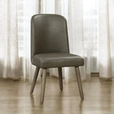 Waylon - Synthetic Leather Side Chair (Set of 2) - Gray / Oak - Furniture Home Direct