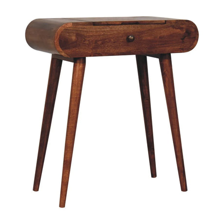 Mini Dressing Table With Foldable Mirror - Caramel - Furniture Home Direct