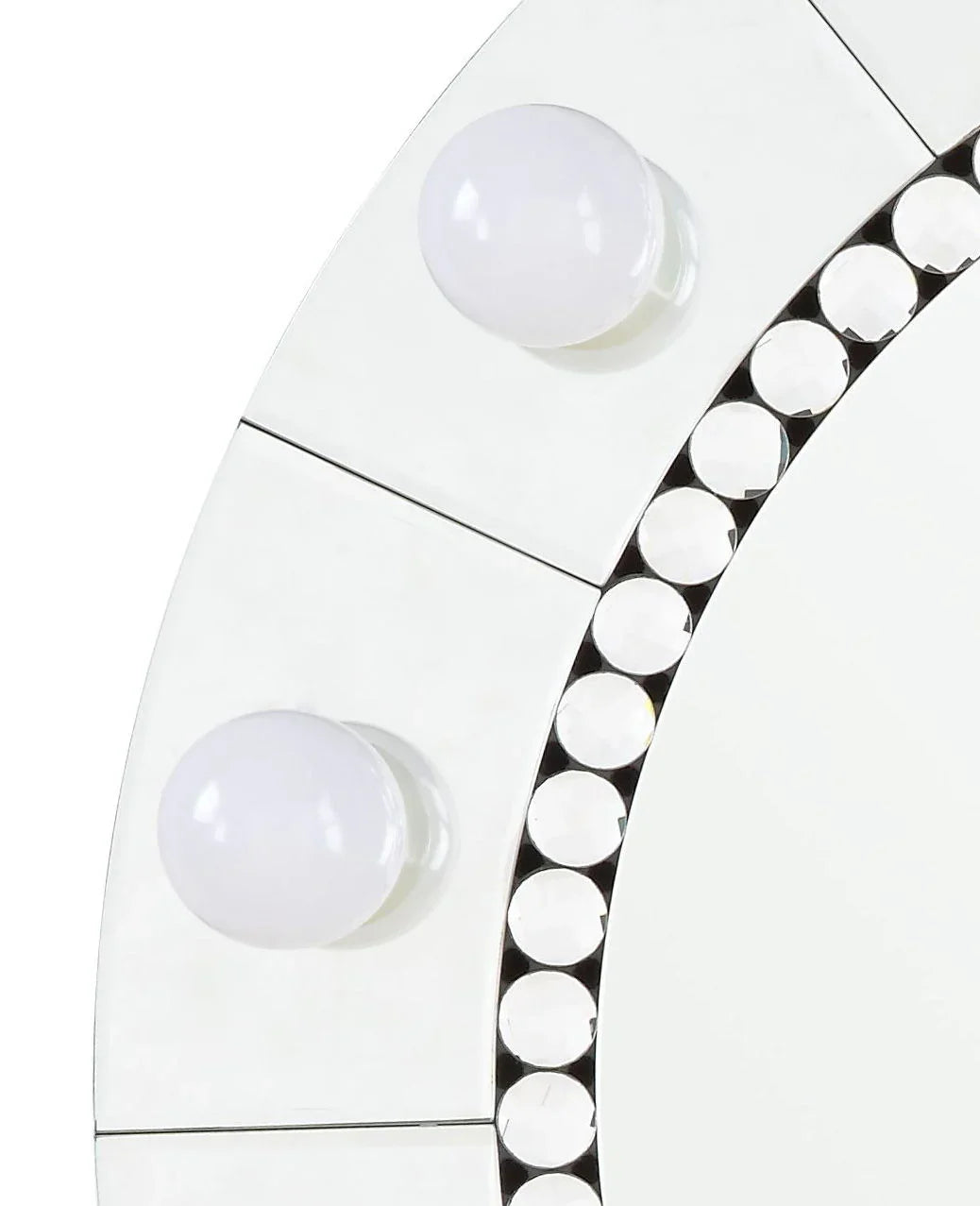 Farai - Glam Mirrored Faux Crystal Diamonds Wall Decor Mirror - Silver - Furniture Home Direct